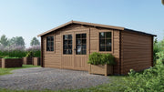 Casetta da giardino in legno - 20.00m2 - 5.00x4.00m - impregnata - 28mm - colore: marrone - DOM566 - ALTANKA