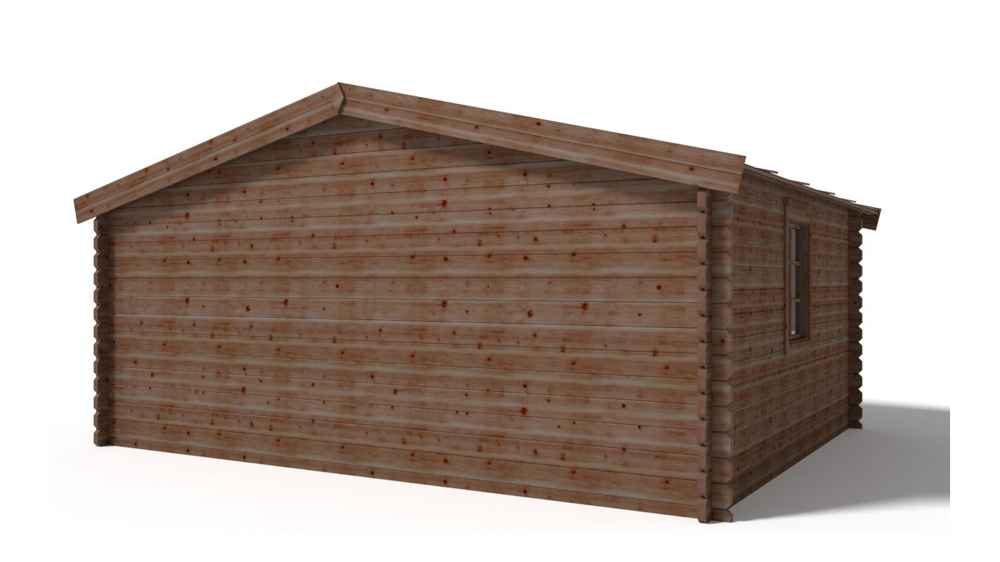 Casetta da giardino in legno - 20.00m2 - 5.00x4.00m - impregnata - 45mm - colore: marrone - DOM376 - ALTANKA