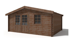 Casetta da giardino in legno - 20.00m2 - 5.00x4.00m - impregnata - 45mm - colore: marrone - DOM376 - ALTANKA