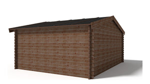 Casetta da giardino in legno - 20.00m2 - 5.00x4.00m - impregnata - 45mm - colore: marrone - DOM376 - ALTANKA