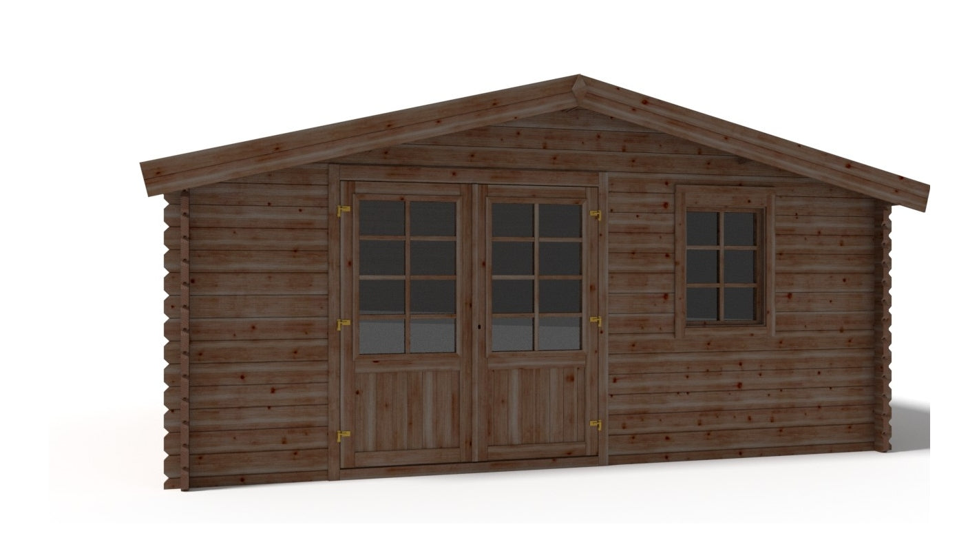 Casetta da giardino in legno - 20.00m2 - 5.00x4.00m - impregnata - 45mm - colore: marrone - DOM376 - ALTANKA