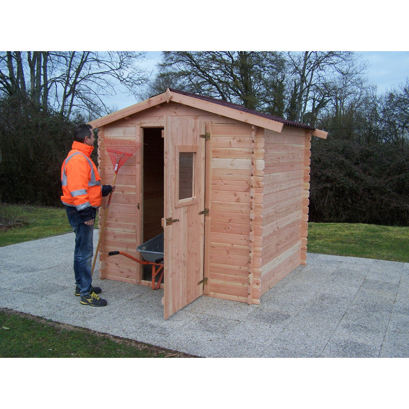 Casetta da giardino in legno 200x200 cm – Pareti 28 mm – Con pavimento e tetto lamiera – DU2020.01N Foresta