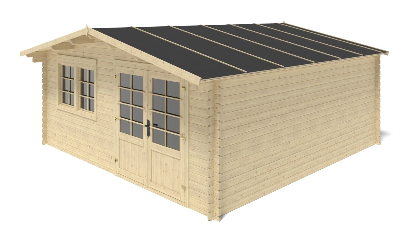 Casetta da giardino in legno - 25.00m2 - 5.00x5.00m - 34mm - colore: naturale - DOM722 - ALTANKA