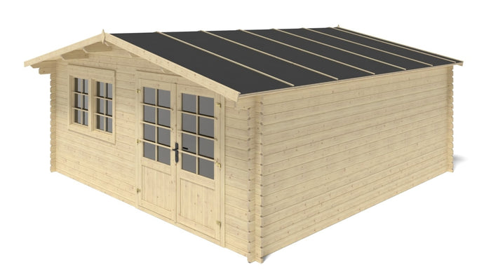 Casetta da giardino in legno - 25.00m2 - 5.00x5.00m - 34mm - colore: naturale - DOM722 - ALTANKA