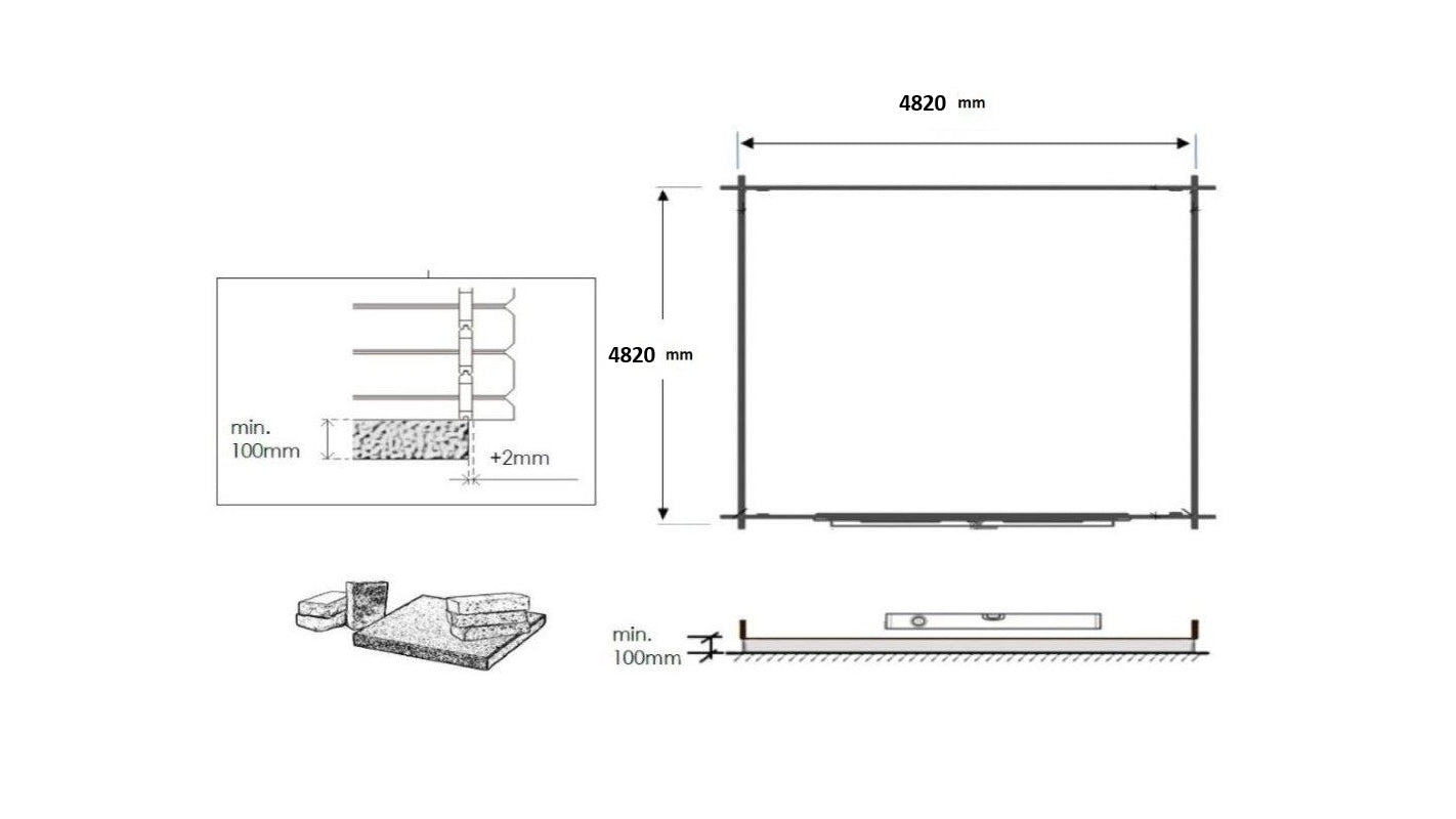Casetta da giardino in legno - 25.00m2 - 5.00x5.00m - 34mm - colore: naturale - DOM722 - ALTANKA