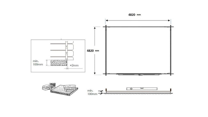 Casetta da giardino in legno - 25.00m2 - 5.00x5.00m - 34mm - colore: naturale - DOM722 - ALTANKA