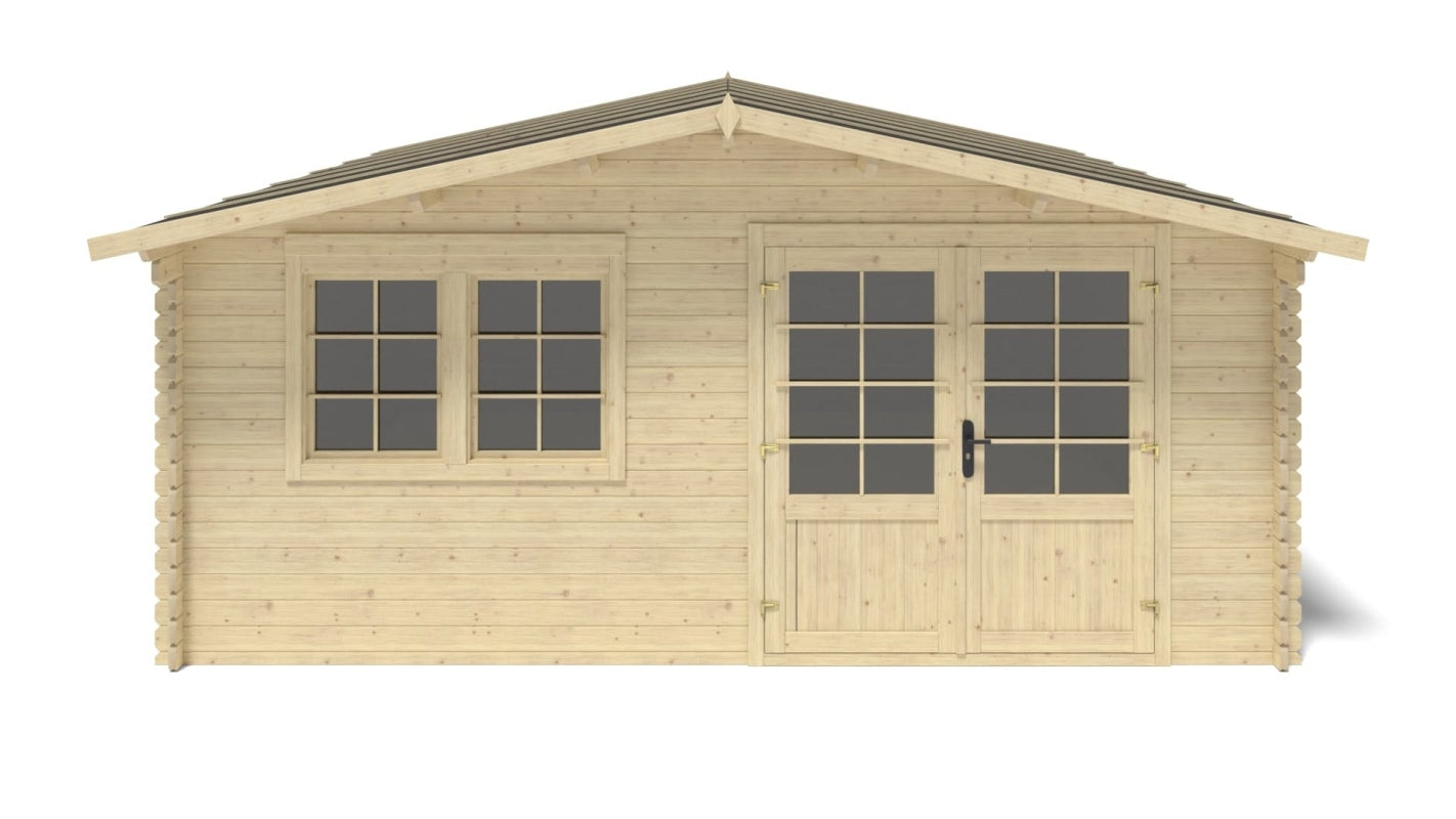 Casetta da giardino in legno - 25.00m2 - 5.00x5.00m - 34mm - colore: naturale - DOM722 - ALTANKA