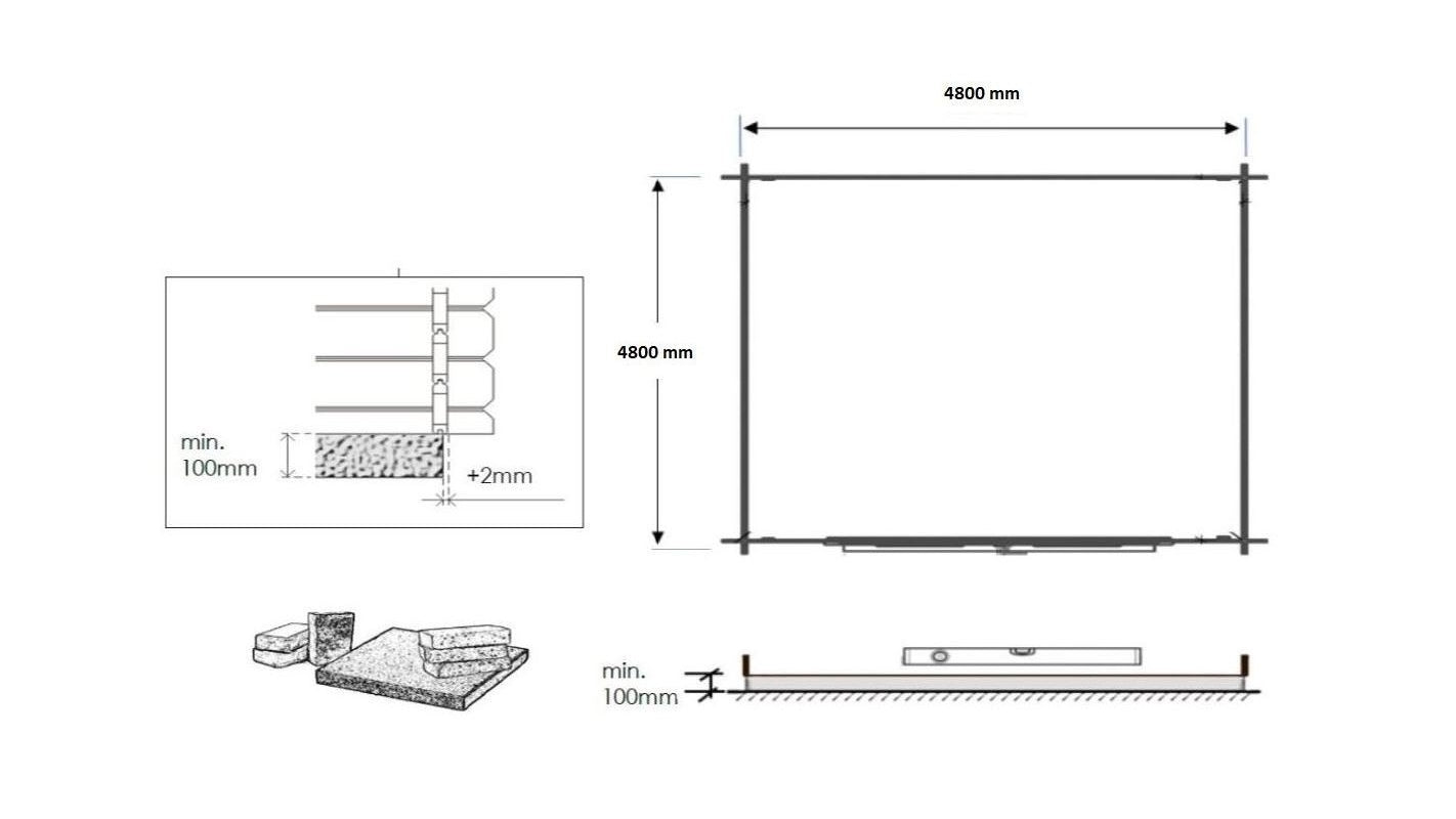 Casetta da giardino in legno - 25.00m2 - 5.00x5.00m - 40mm - colore: naturale - DOM612 - ALTANKA