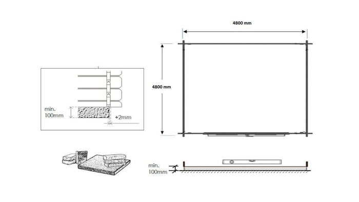 Casetta da giardino in legno - 25.00m2 - 5.00x5.00m - 40mm - colore: naturale - DOM612 - ALTANKA