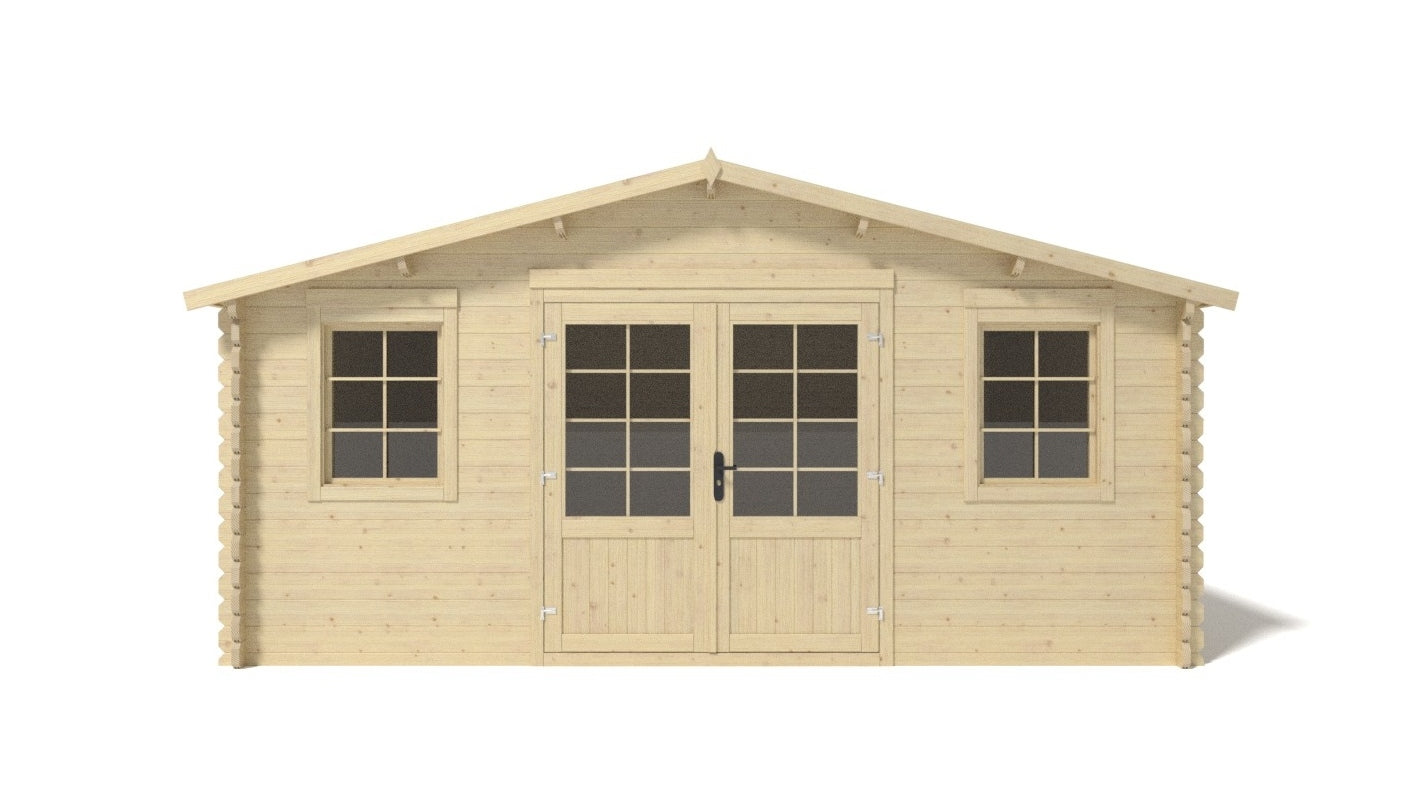 Casetta da giardino in legno - 25.00m2 - 5.00x5.00m - 40mm - colore: naturale - DOM612 - ALTANKA