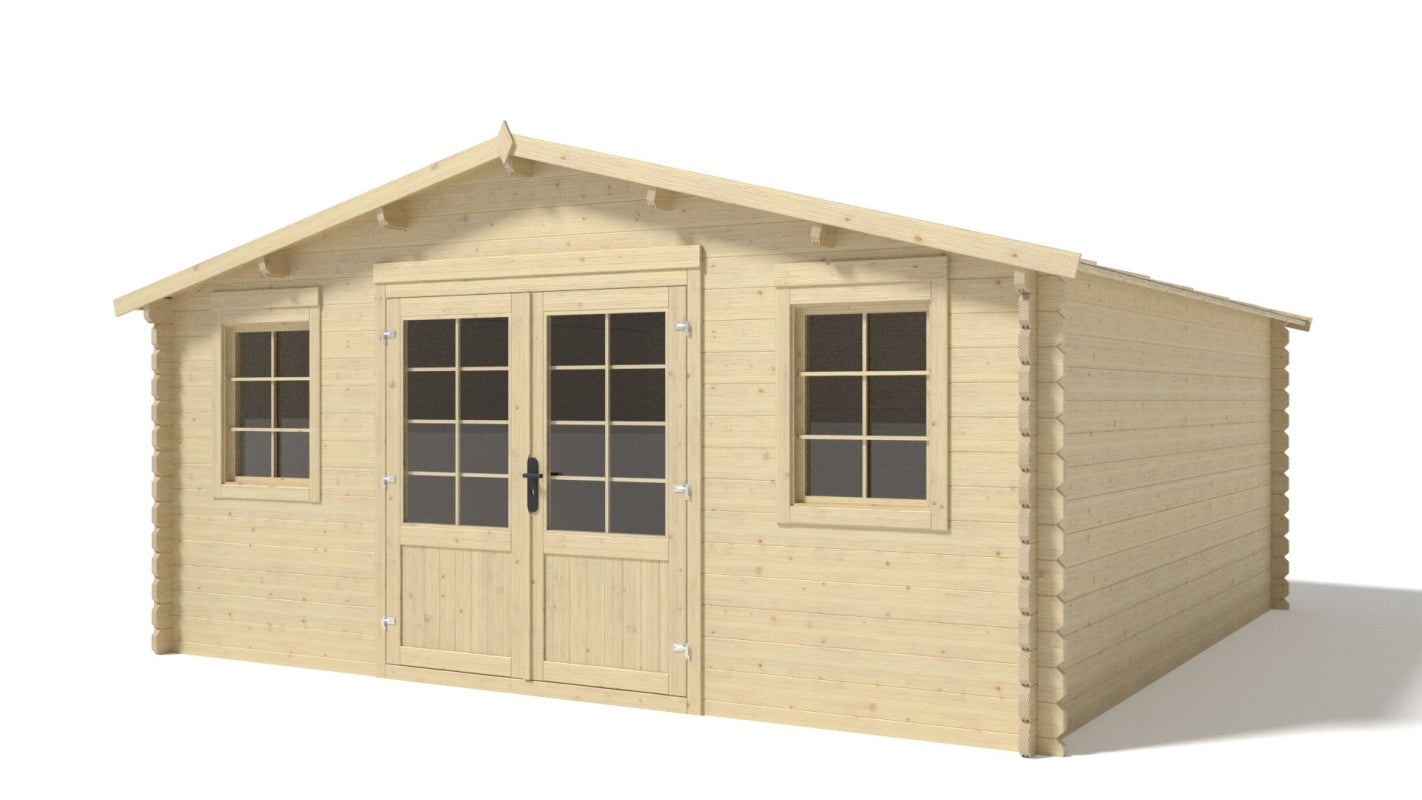 Casetta da giardino in legno - 25.00m2 - 5.00x5.00m - 40mm - colore: naturale - DOM612 - ALTANKA