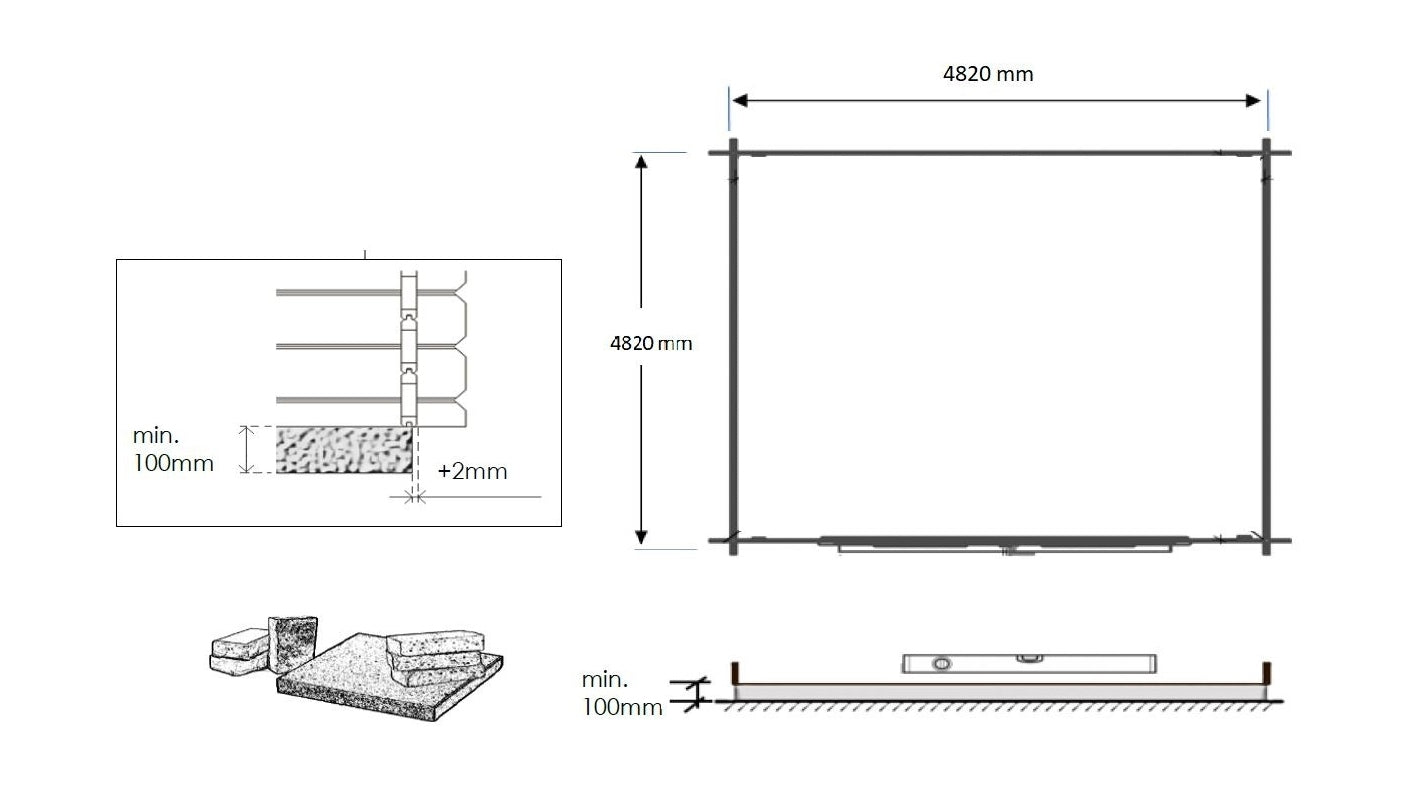 Casetta da giardino in legno - 25.00m2 - 5.00x5.00m - impregnata - 28mm - colore: marrone - DOM596 - ALTANKA