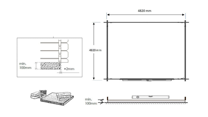 Casetta da giardino in legno - 25.00m2 - 5.00x5.00m - impregnata - 28mm - colore: marrone - DOM596 - ALTANKA