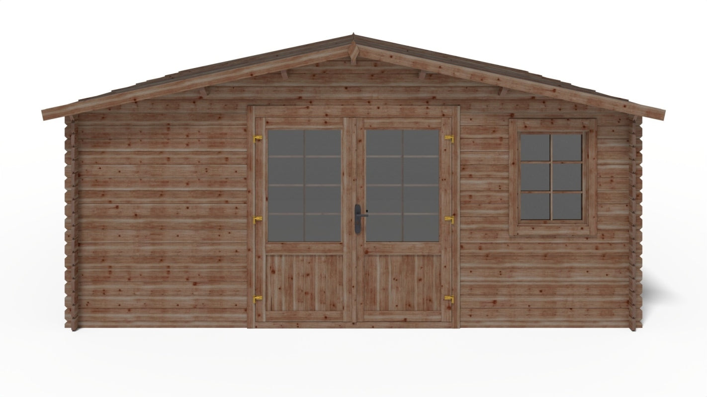 Casetta da giardino in legno - 25.00m2 - 5.00x5.00m - impregnata - 28mm - colore: marrone - DOM596 - ALTANKA