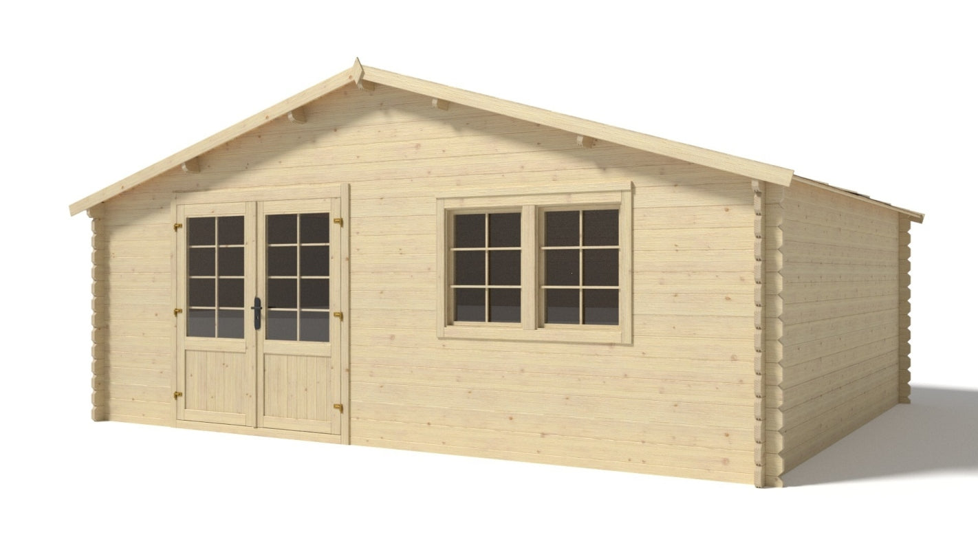 Casetta da giardino in legno - 30.00m2 - 6.00x5.00m - 40mm - colore: naturale - DOM748 - ALTANKA