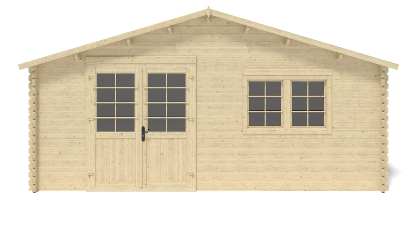 Casetta da giardino in legno - 30.00m2 - 6.00x5.00m - 40mm - colore: naturale - DOM747 - ALTANKA