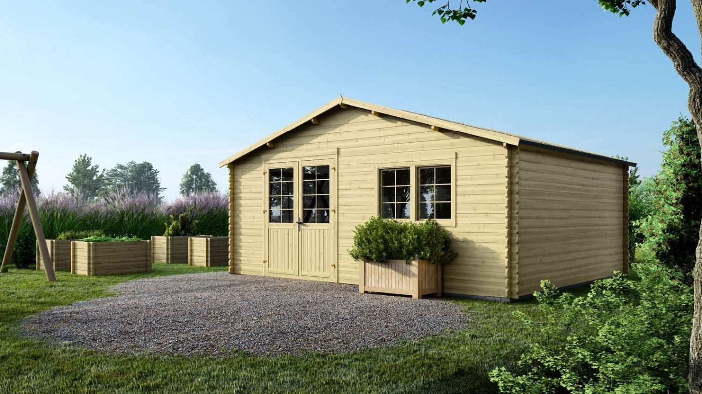 Casetta da giardino in legno - 30.00m2 - 6.00x5.00m - 40mm - colore: naturale - DOM747 - ALTANKA