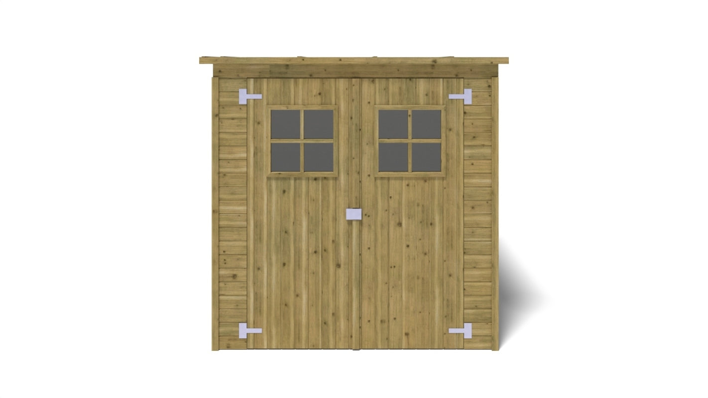 Casetta da giardino in legno 3.42 m2 - 1.90x1.80 m - 12.5 mm - Impregnata - DOM10 - ALTANKA