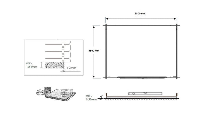 Casetta da giardino in legno - 36.00m2 - 6.00x6.00m - 40mm - colore: naturale - DOM749 - ALTANKA