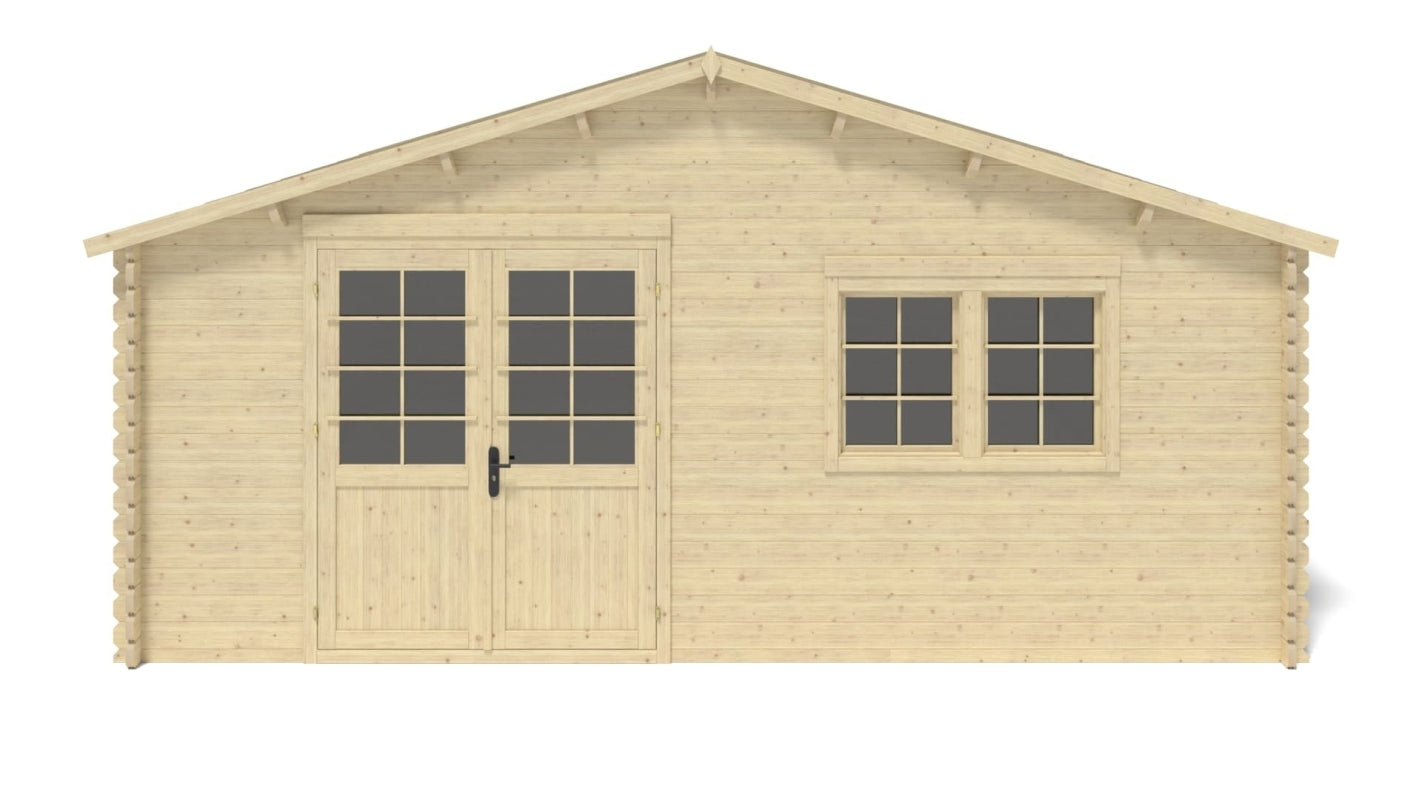 Casetta da giardino in legno - 36.00m2 - 6.00x6.00m - 40mm - colore: naturale - DOM749 - ALTANKA