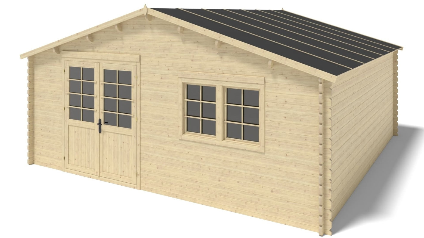 Casetta da giardino in legno - 36.00m2 - 6.00x6.00m - 40mm - colore: naturale - DOM749 - ALTANKA