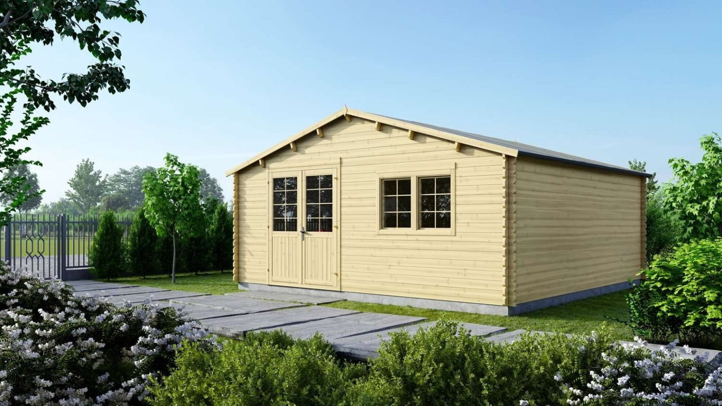 Casetta da giardino in legno - 36.00m2 - 6.00x6.00m - 40mm - colore: naturale - DOM749 - ALTANKA