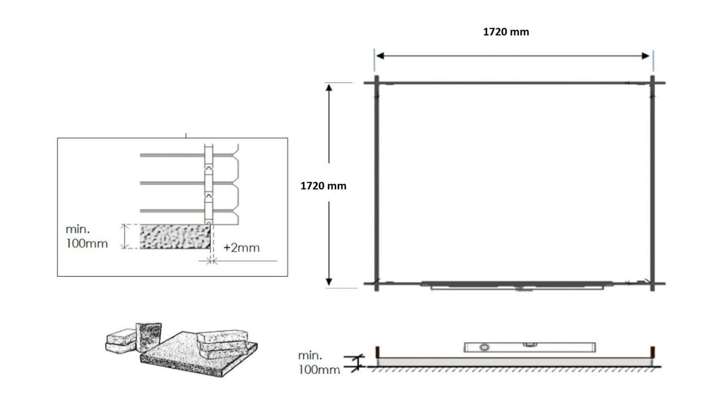 Casetta da giardino in legno - 3.61m2 - 1.90x1.90m - 28mm - colore: naturale - DOM593 - ALTANKA