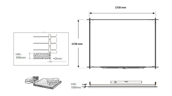 Casetta da giardino in legno - 3.61m2 - 1.90x1.90m - 28mm - colore: naturale - DOM593 - ALTANKA