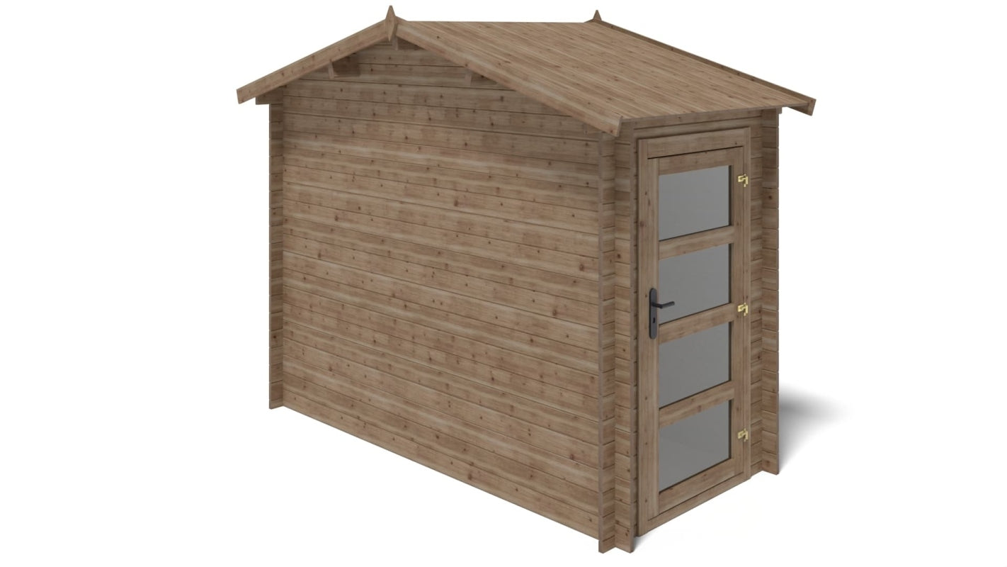 Casetta da giardino in legno - 4.50m2 - 1.50x3.00m - impregnata - 28mm - colore: marrone - DOM673 - ALTANKA