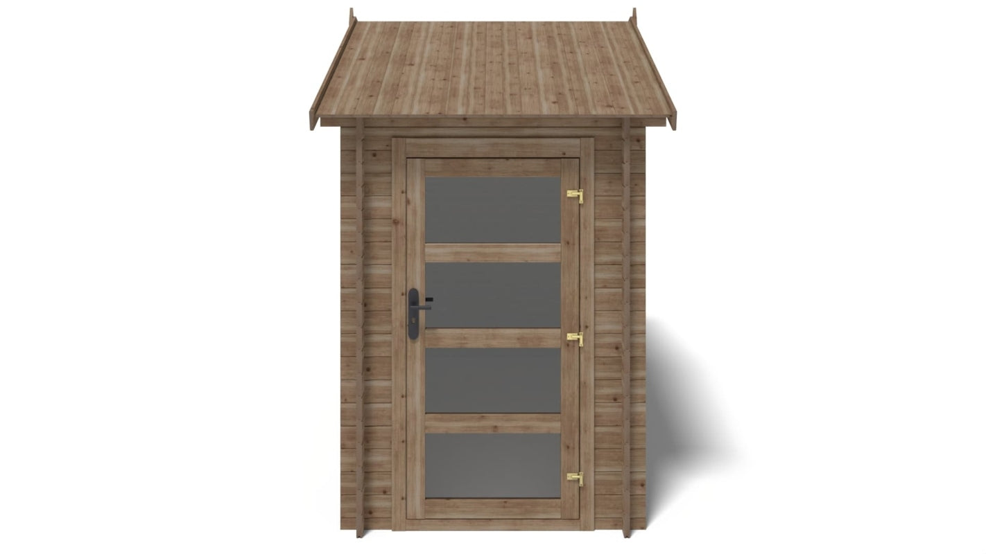 Casetta da giardino in legno - 4.50m2 - 1.50x3.00m - impregnata - 28mm - colore: marrone - DOM673 - ALTANKA