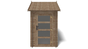 Casetta da giardino in legno - 4.50m2 - 1.50x3.00m - impregnata - 28mm - colore: marrone - DOM673 - ALTANKA