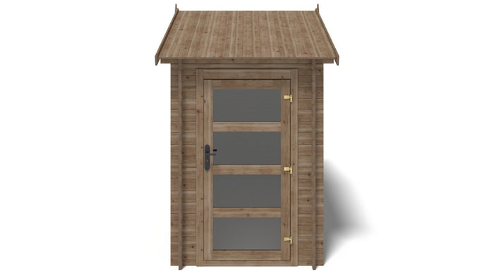 Casetta da giardino in legno - 4.50m2 - 1.50x3.00m - impregnata - 28mm - colore: marrone - DOM673 - ALTANKA