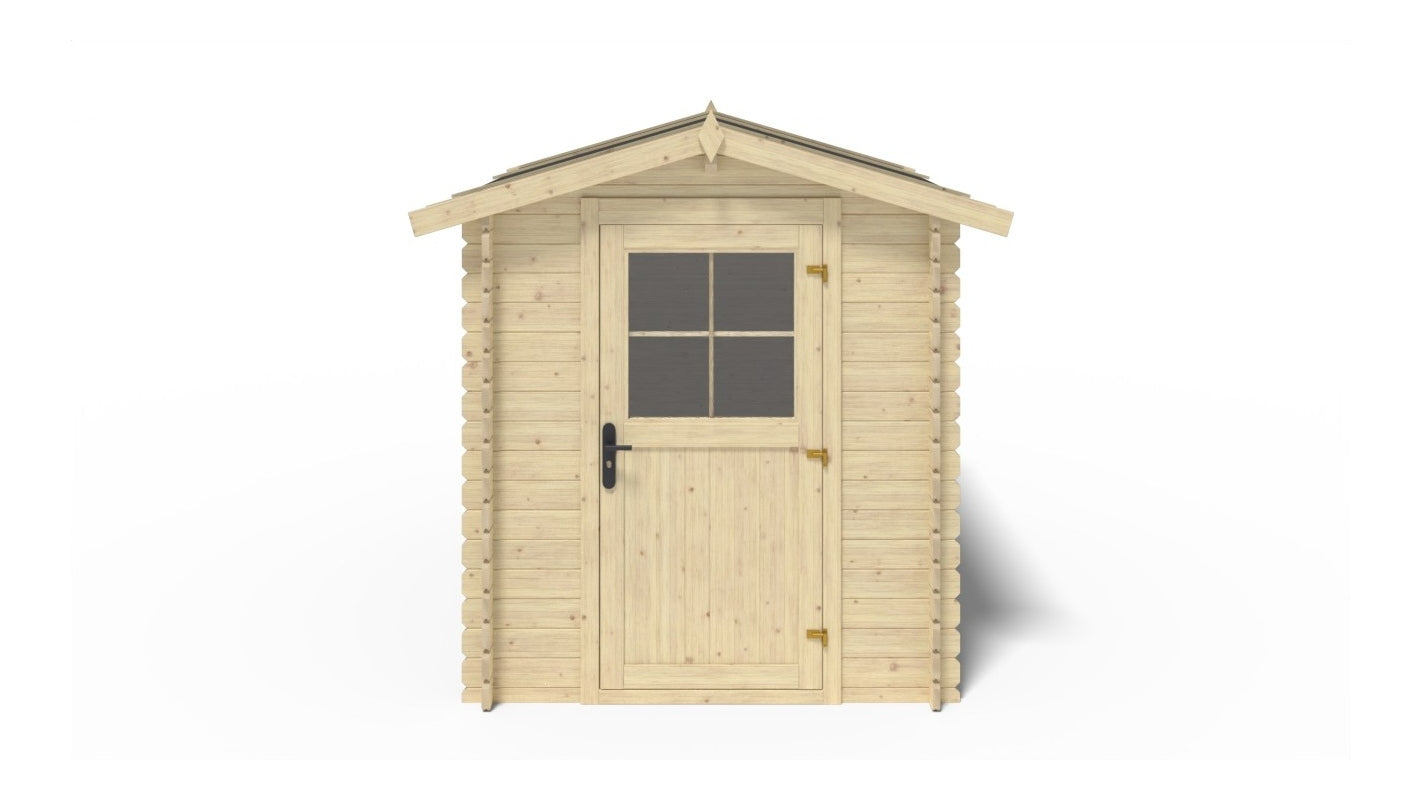 Casetta da giardino in legno - 4.75m2 - 1.90x2.50m - 28mm - colore: naturale - DOM594 - ALTANKA