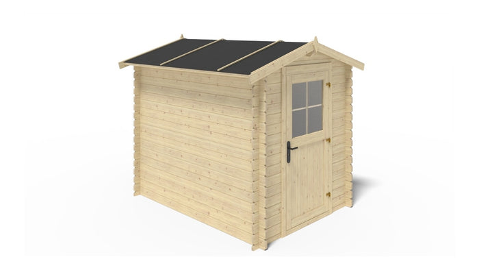 Casetta da giardino in legno - 4.75m2 - 1.90x2.50m - 28mm - colore: naturale - DOM594 - ALTANKA