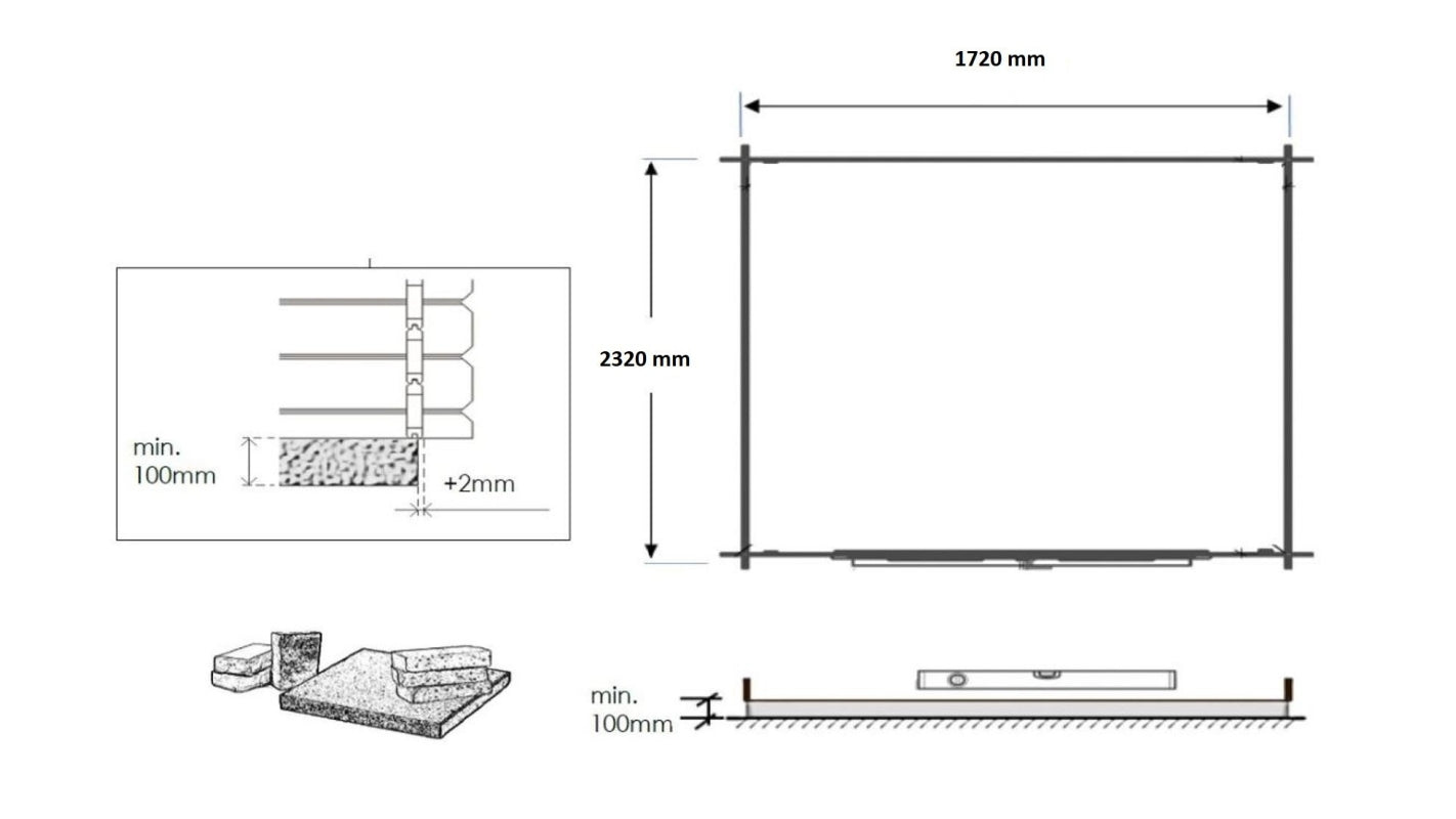 Casetta da giardino in legno - 4.75m2 - 1.90x2.50m - 28mm - colore: naturale - DOM594 - ALTANKA