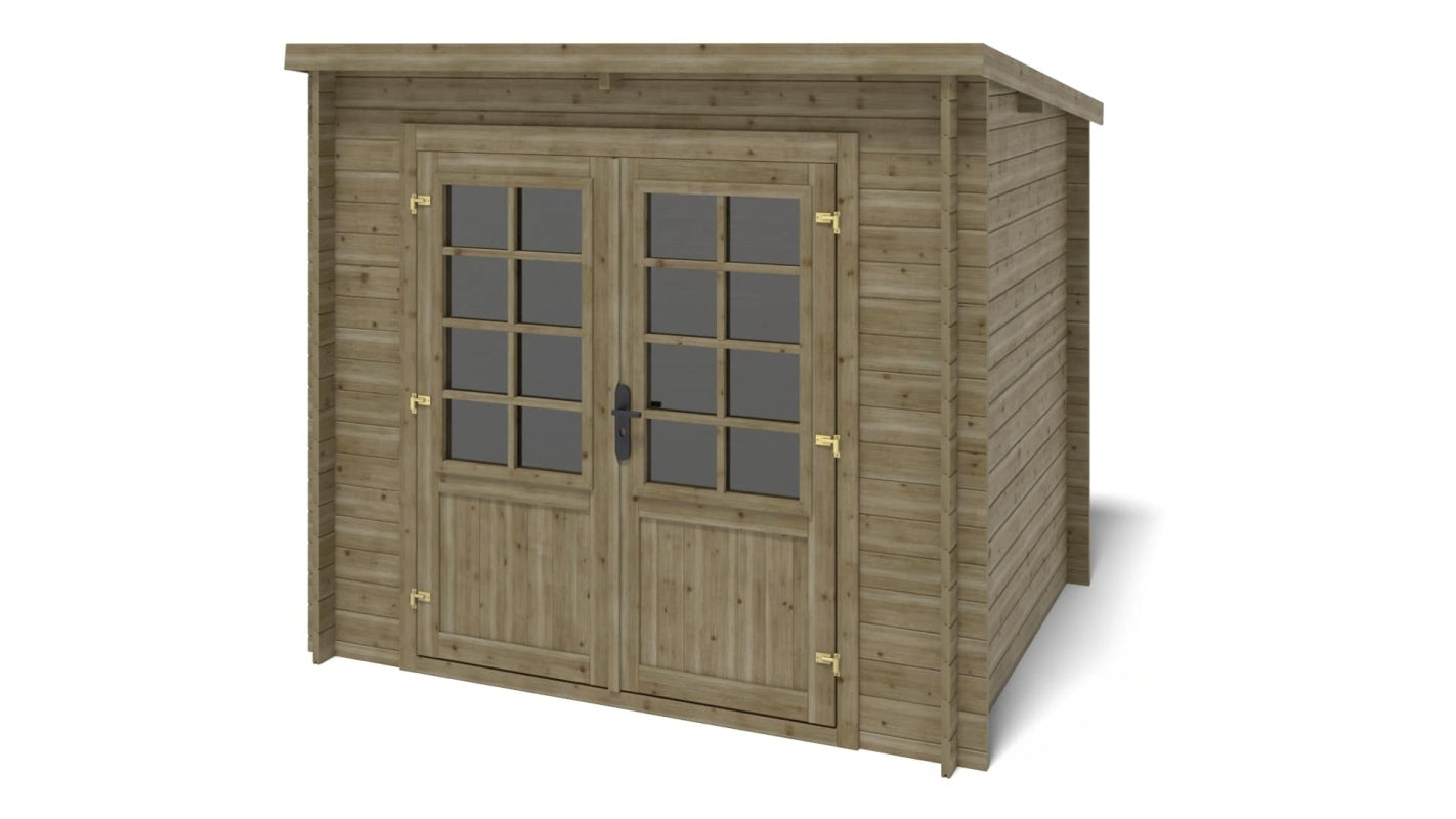 Casetta da giardino in legno - 5.00m2 - 2.50x2.00m - impregnata - 28mm - colore: verde - DOM725 - ALTANKA