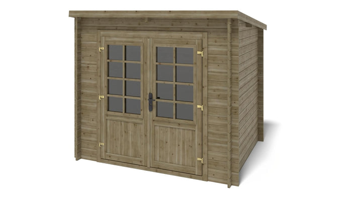 Casetta da giardino in legno - 5.00m2 - 2.50x2.00m - impregnata - 28mm - colore: verde - DOM725 - ALTANKA