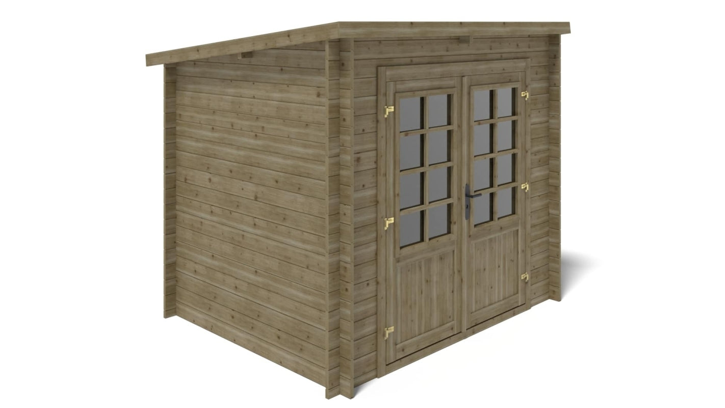 Casetta da giardino in legno - 5.00m2 - 2.50x2.00m - impregnata - 28mm - colore: verde - DOM725 - ALTANKA