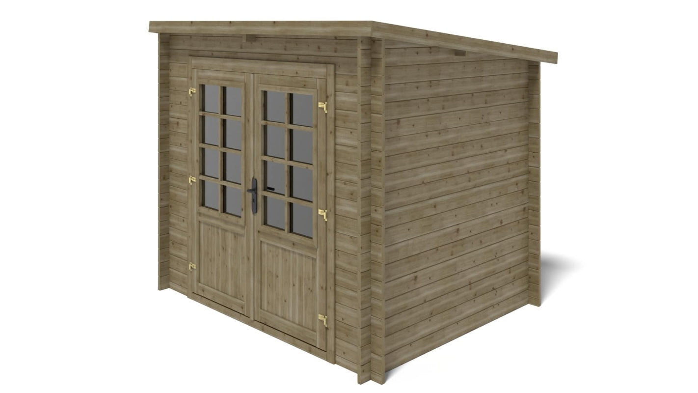 Casetta da giardino in legno - 5.00m2 - 2.50x2.00m - impregnata - 28mm - colore: verde - DOM725 - ALTANKA