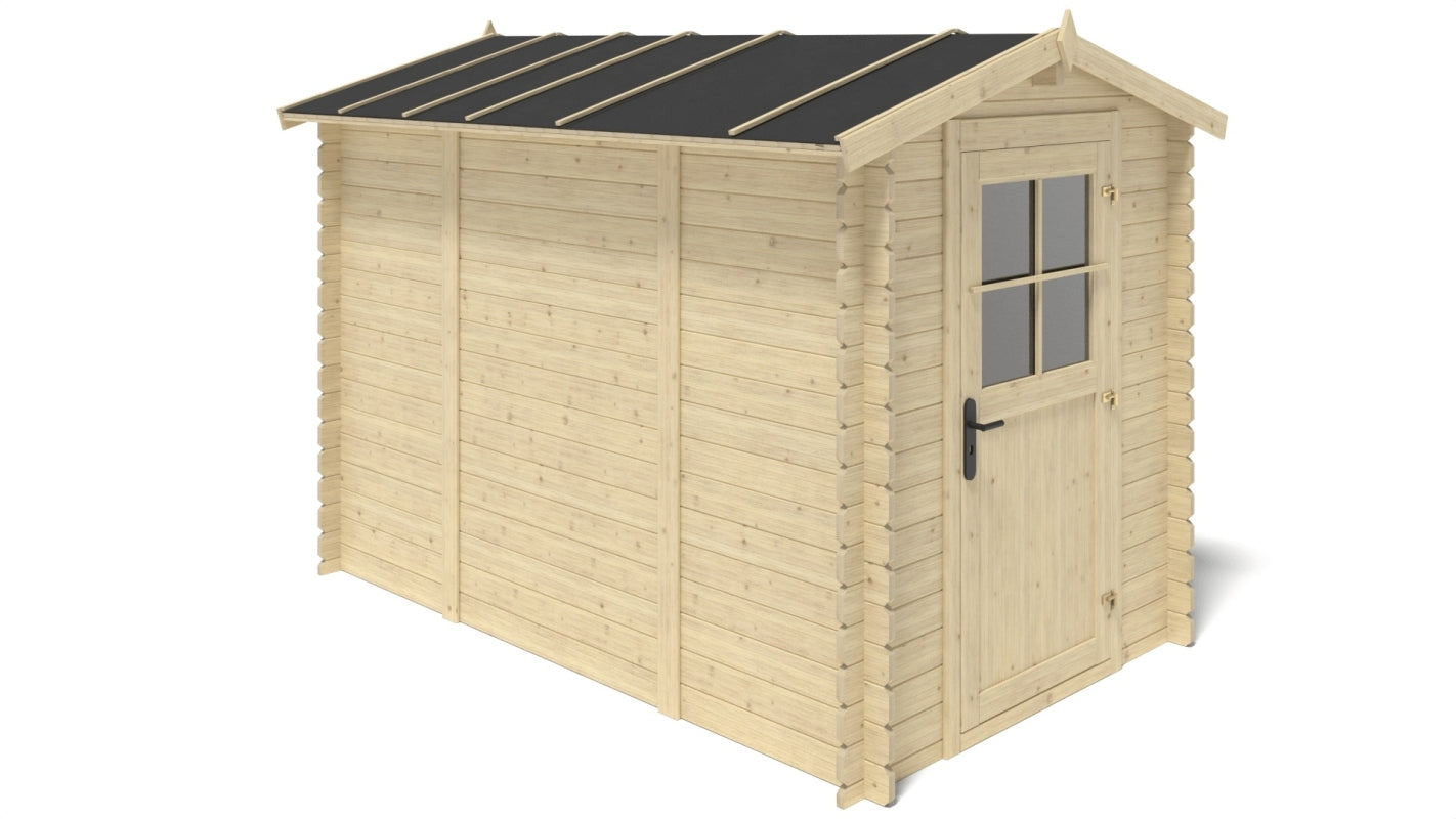 Casetta da giardino in legno - 5.70m2 - 1.90x3.00m - 28mm - colore: naturale - DOM662 - ALTANKA