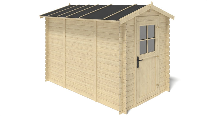 Casetta da giardino in legno - 5.70m2 - 1.90x3.00m - 28mm - colore: naturale - DOM662 - ALTANKA