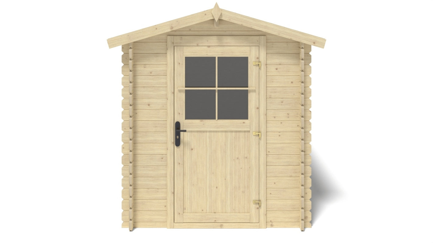 Casetta da giardino in legno - 5.70m2 - 1.90x3.00m - 28mm - colore: naturale - DOM662 - ALTANKA