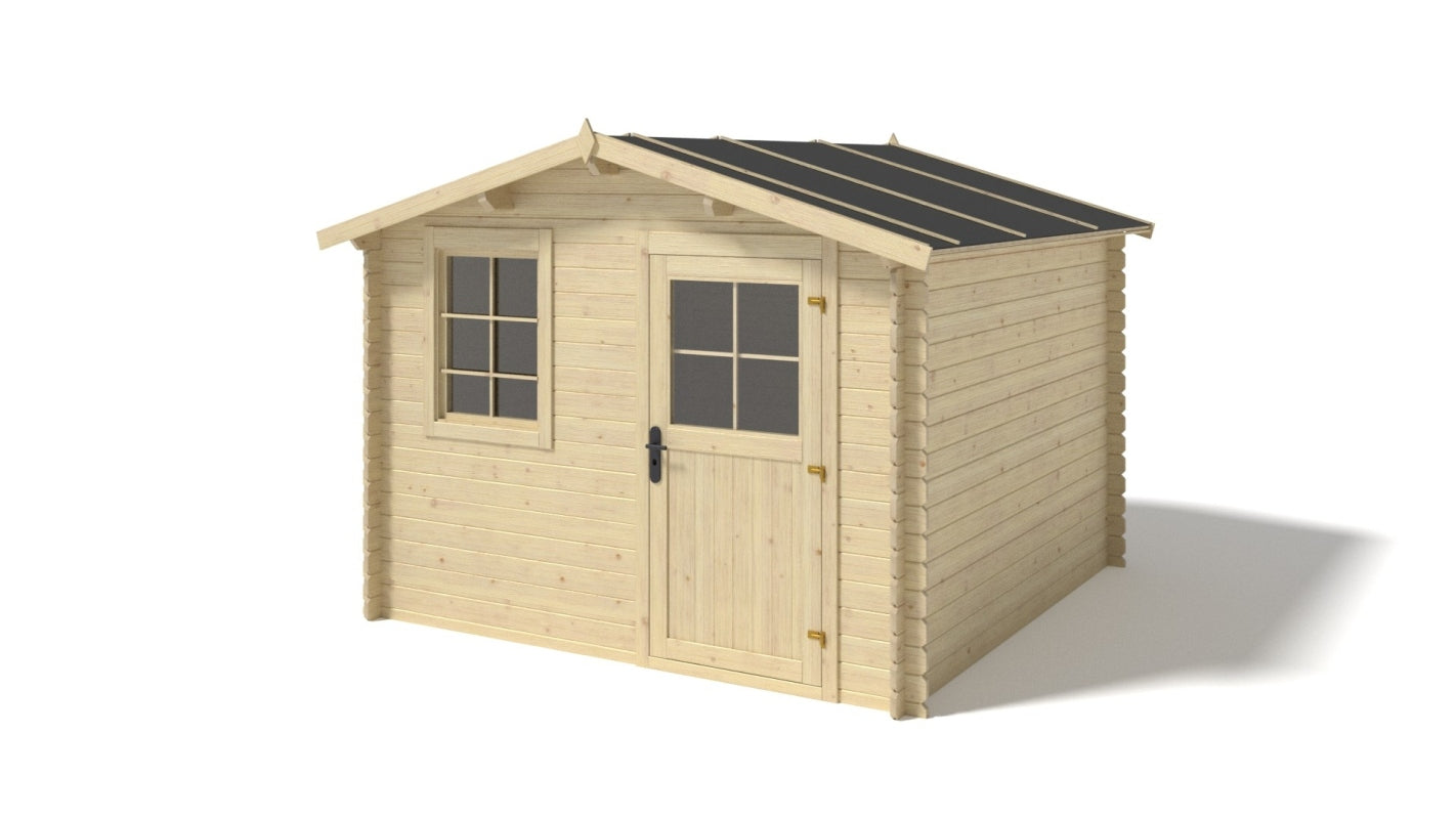 Casetta da giardino in legno - 6.00m2 - 3.00x2.00m - 28mm - colore: naturale - DOM472 - ALTANKA