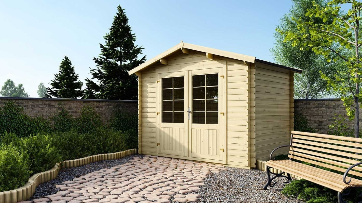 Casetta da giardino in legno - 6.00m2 - 3.00x2.00m - 28mm - colore: naturale - DOM420 - ALTANKA