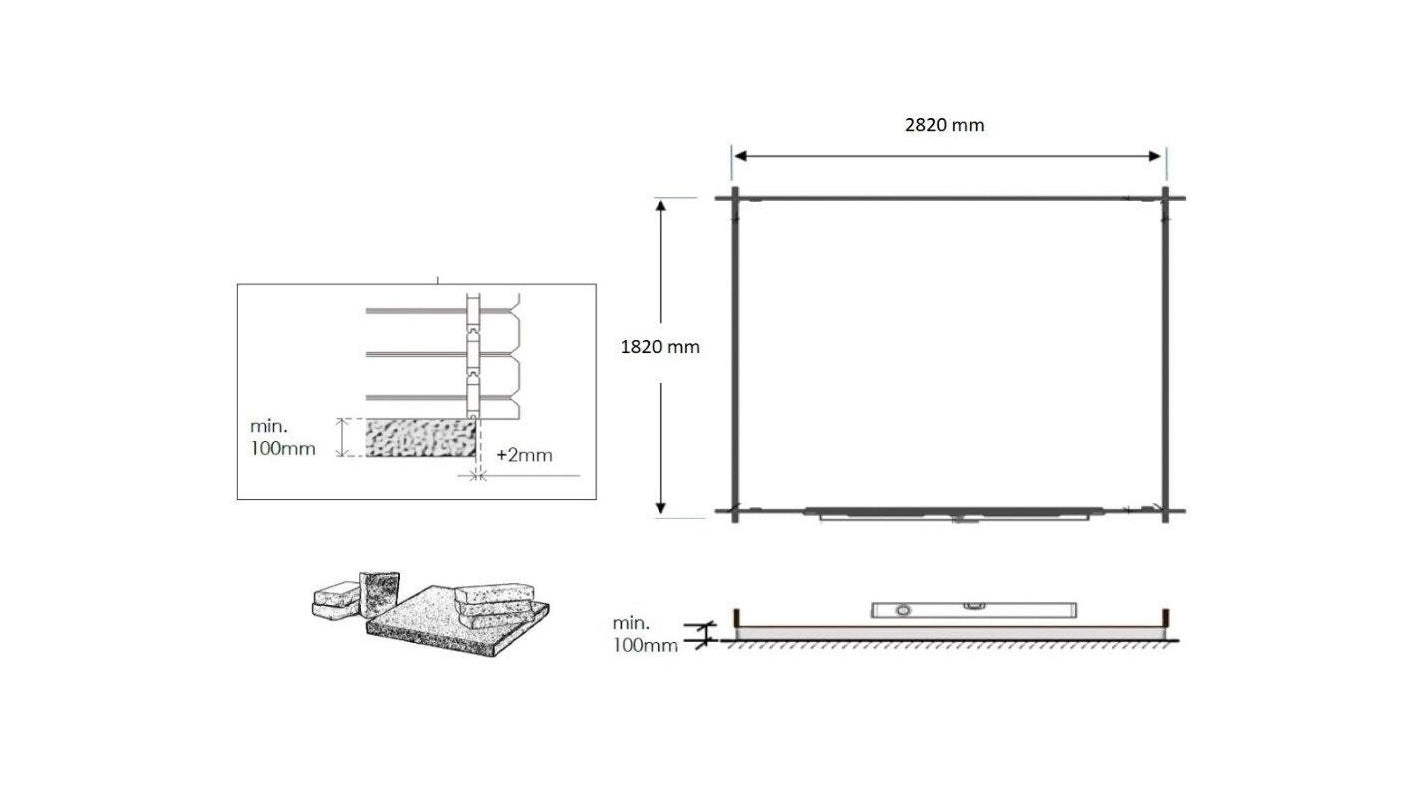 Casetta da giardino in legno - 6.00m2 - 3.00x2.00m - 28mm - colore: naturale - DOM472 - ALTANKA