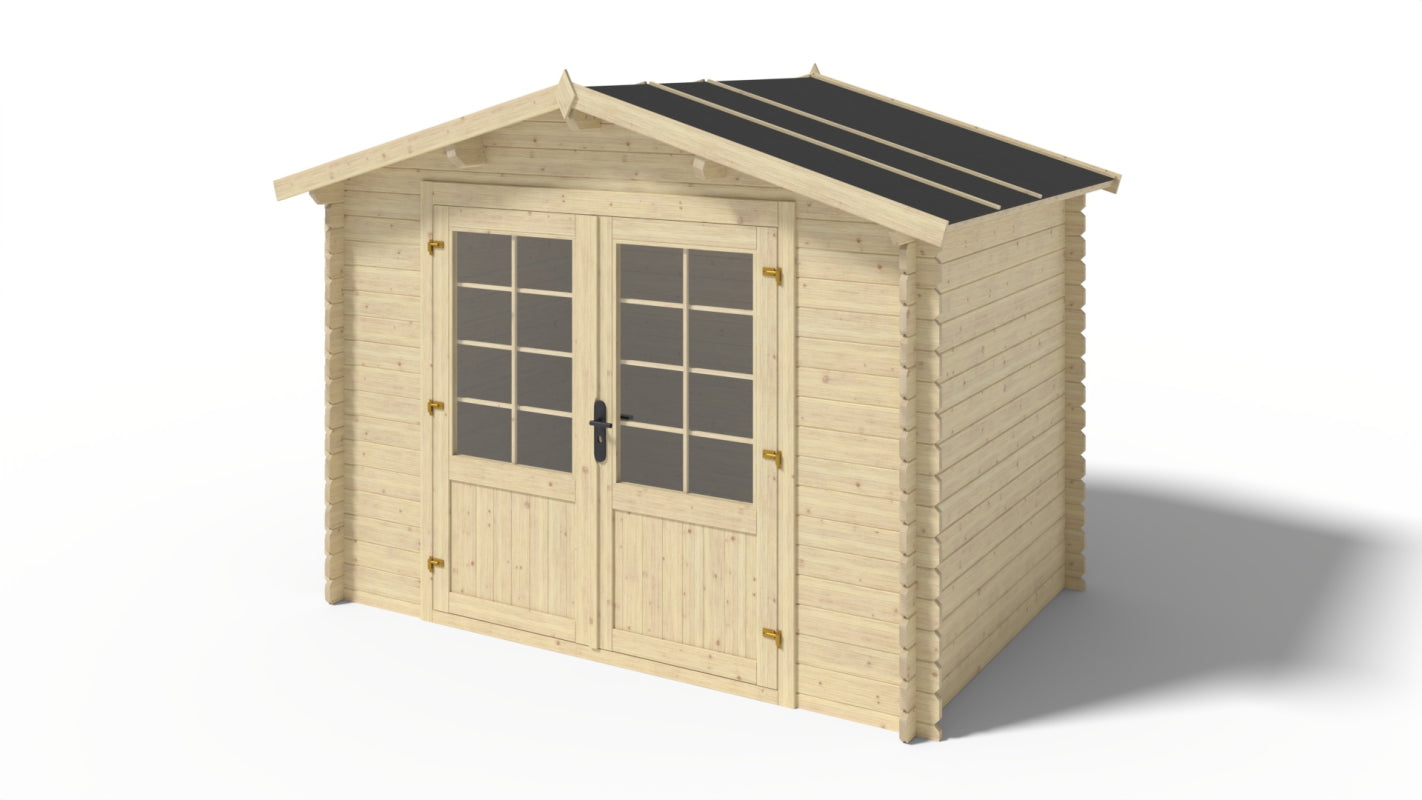 Casetta da giardino in legno - 6.00m2 - 3.00x2.00m - 28mm - colore: naturale - DOM420 - ALTANKA