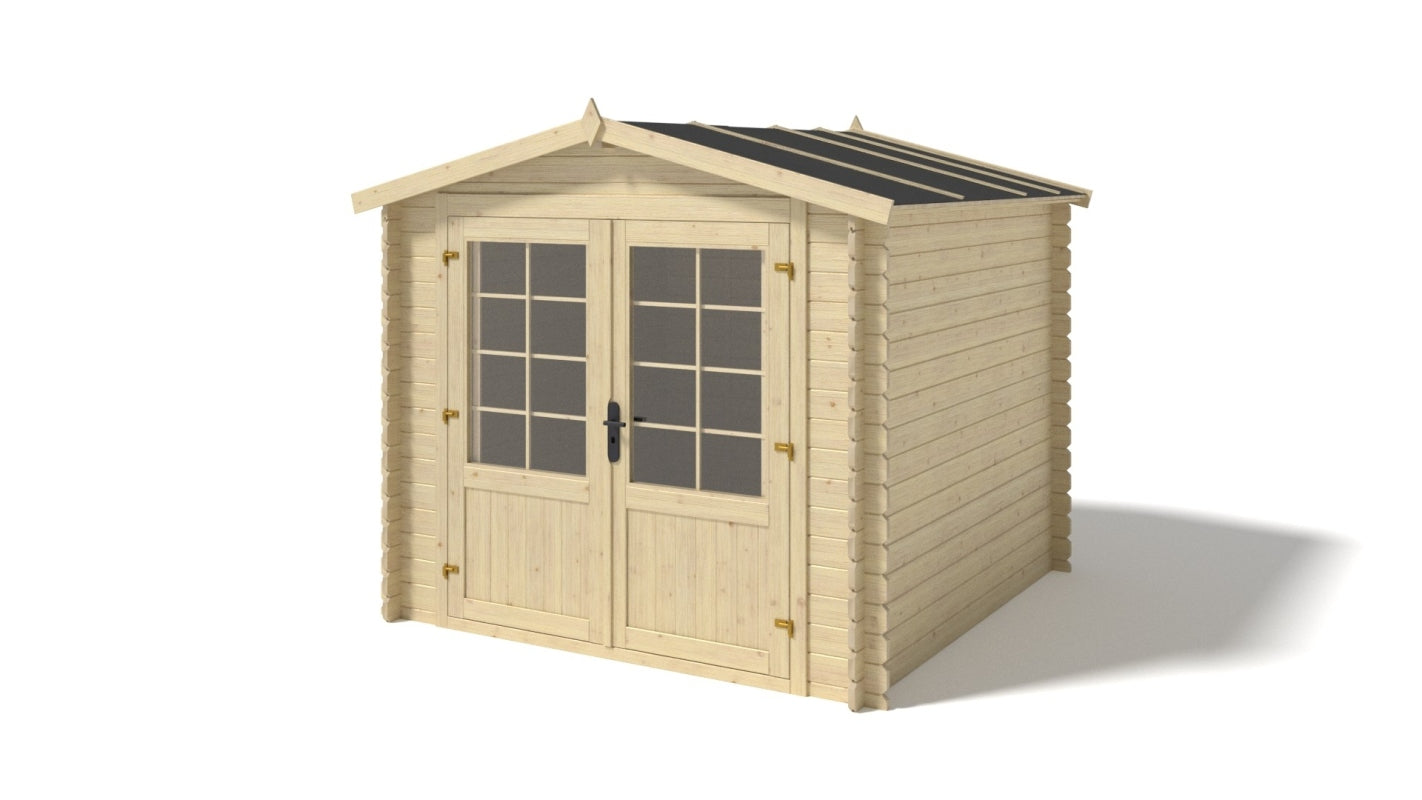 Casetta da giardino in legno - 6.25m2 - 2.50x2.50m - 28mm - colore: naturale - DOM521 - ALTANKA