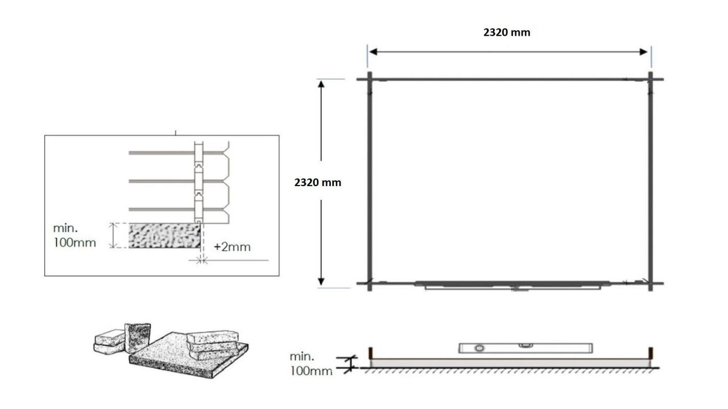 Casetta da giardino in legno - 6.25m2 - 2.50x2.50m - 28mm - colore: naturale - DOM521 - ALTANKA
