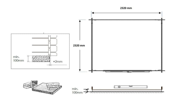 Casetta da giardino in legno - 6.25m2 - 2.50x2.50m - 28mm - colore: naturale - DOM521 - ALTANKA