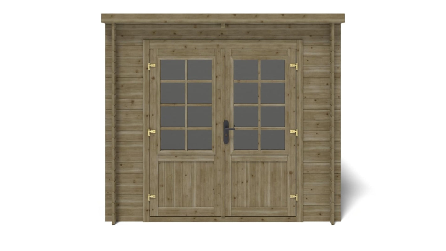 Casetta da giardino in legno - 6.25m2 - 2.50x2.50m - impregnata - 28mm - colore: verde - DOM724 - ALTANKA